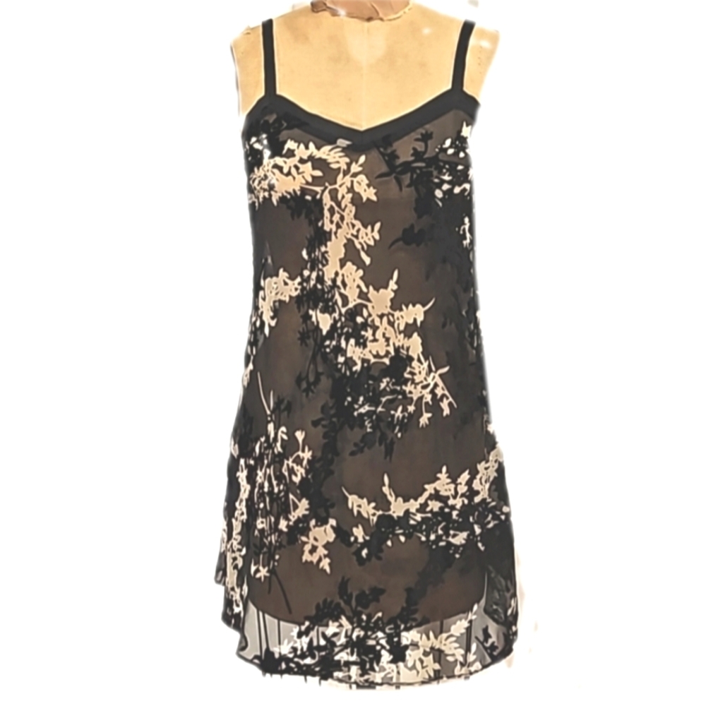FLORA NIKROOZ sexy sheer patterned chemise slipdress